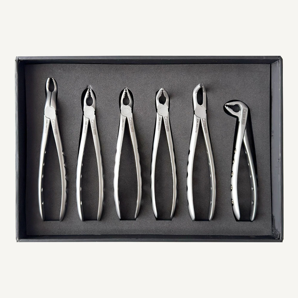 Atraumatic Extraction Forceps Set (Serrated)