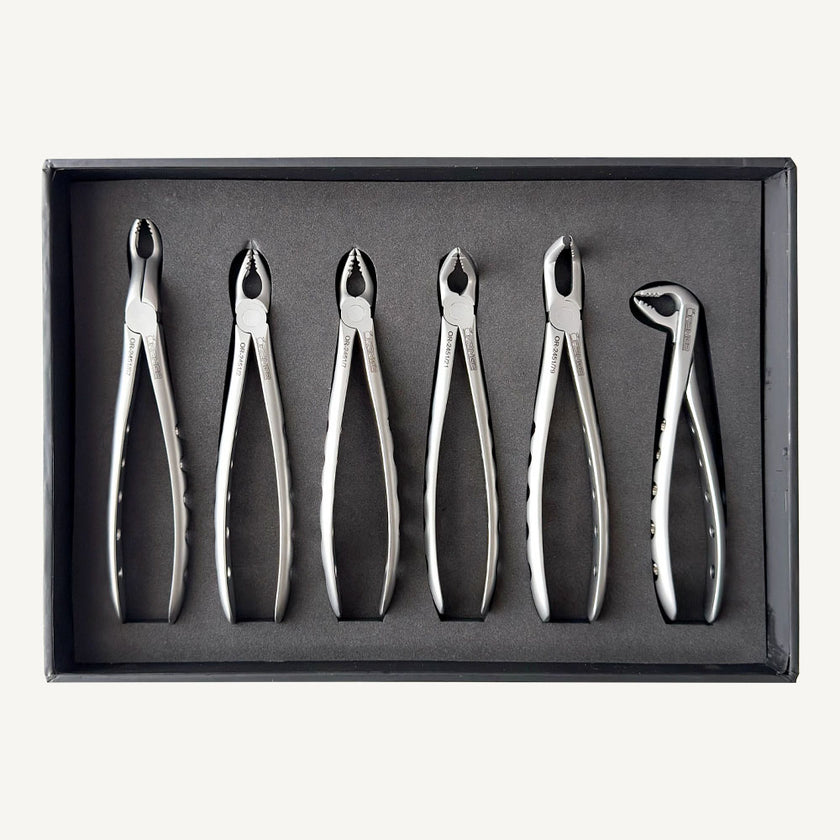 Atraumatic Extraction Forceps Set (Serrated)