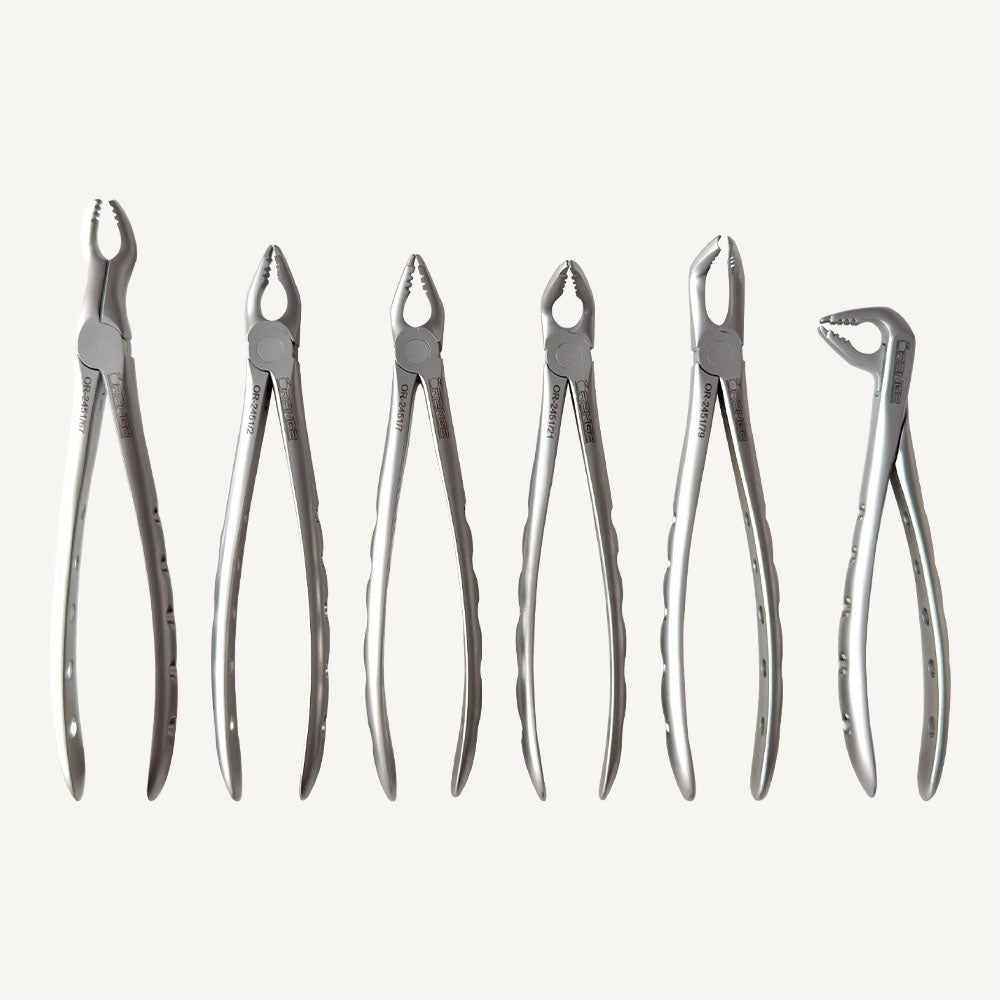 Atraumatic Extraction Forceps Set (Serrated)